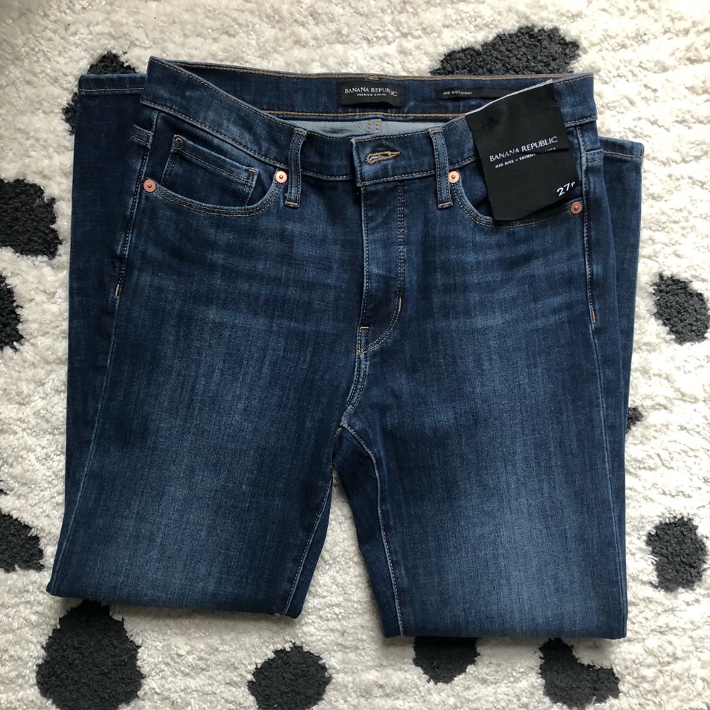 Banana Republic Mid Rise Skinny Ankle Jeans